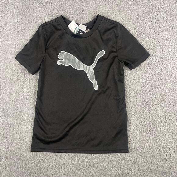 Puma Boy's Size 6 Black 100% Polyester Logo Short Sleeve Shirt - Picture 1 of 11
